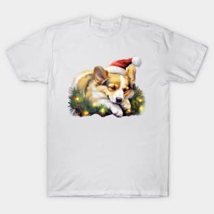 Lazy Corgi Dog at Christmas T-Shirt